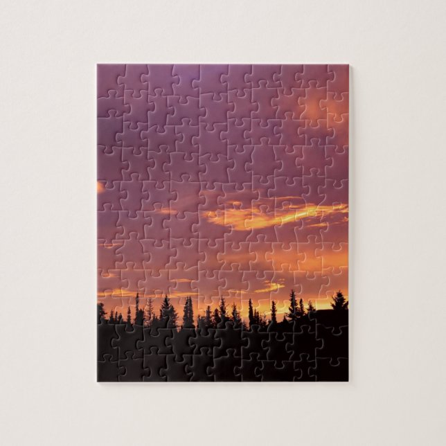 Sunrise Boreal Forest Alaska Jigsaw Puzzle (Vertical)