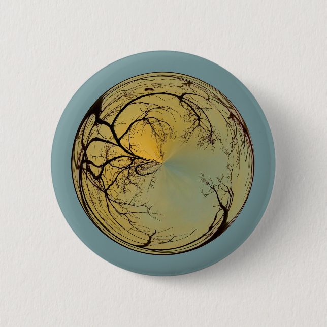 sunrise bubble with tree 6 cm round badge (Front)