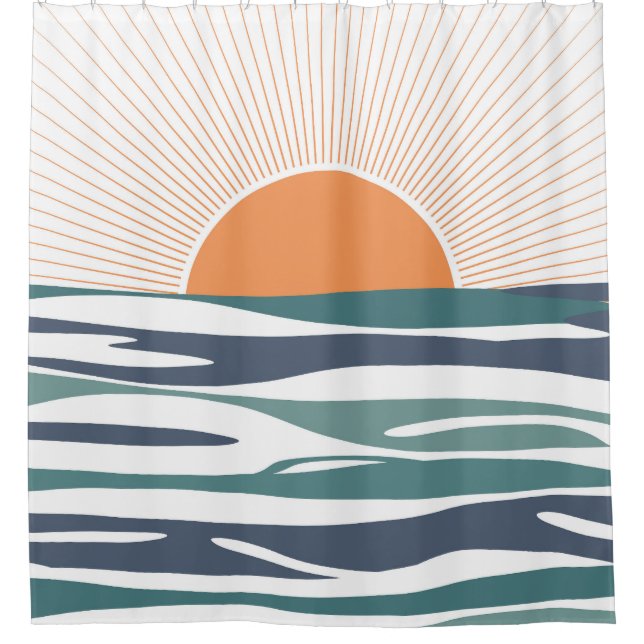 Sunrise by the sea shower curtain (Front)