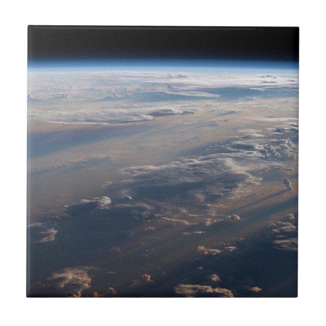 Sunrise Casts Long Shadows Over Philippine Sea Ceramic Tile (Front)