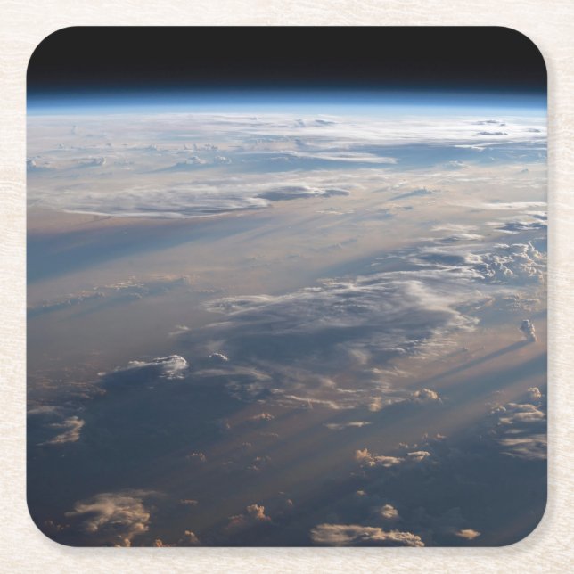 Sunrise Casts Long Shadows Over Philippine Sea Square Paper Coaster (Front)