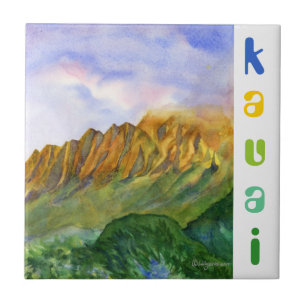 Sunrise Cliffs Kauai Hawaii Tile