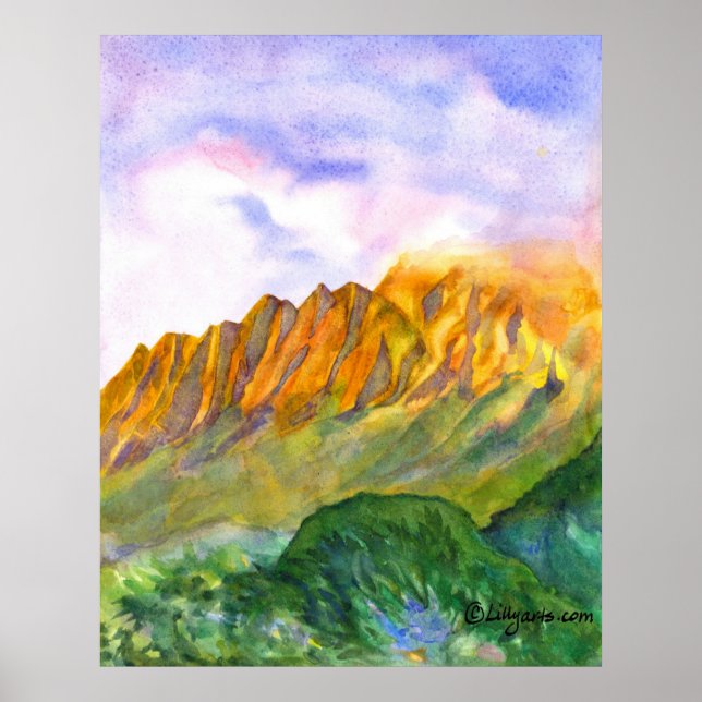 Sunrise Cliffs Kauai Print and Poster (Front)