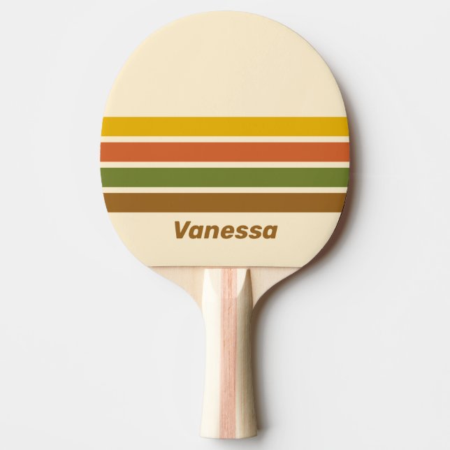 Sunrise Clover Across Striping with Name Ping Pong Paddle (Front)