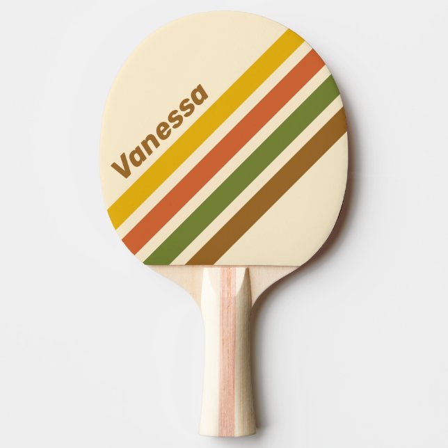 Sunrise Clover Angled Striping with Name Ping Pong Paddle (Front)