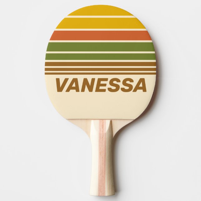 Sunrise Clover Horizon Striping with Name Ping Pong Paddle (Front)