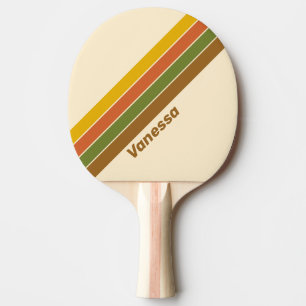 Sunrise Clover Striped with Name Ping Pong Paddle