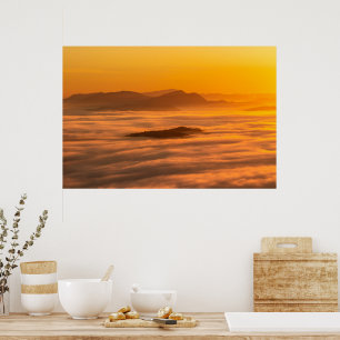 Sunrise colours and clouds poster