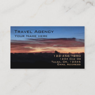 Sunrise customisable travel agency business cards