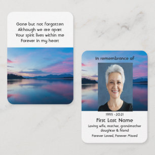 Sunrise Dawn Memorial Pocket Keepsake Business Card