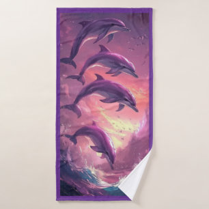 Sunrise Dolphins Beach Towel