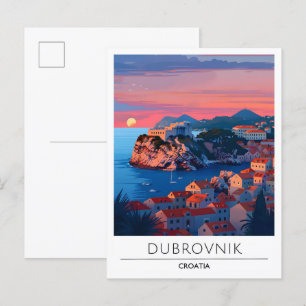 Sunrise Dubrovnik Croatia Travel  Postcard