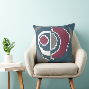 Sunrise Ethnic Circle - Grey Teal Navy Magenta Cushion