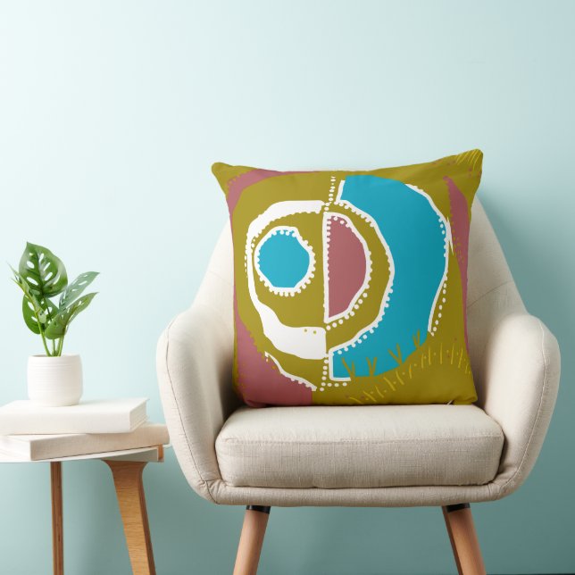 Sunrise Ethnic Circle - Maroon Olive Kingfisher  Cushion (Chair)
