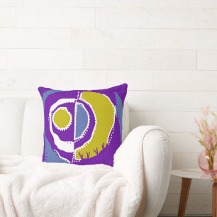 Sunrise Ethnic Circle - Periwinkle Purple Olive Cushion