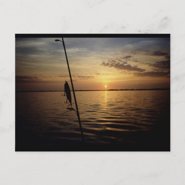 Sunrise Fishing Scene Postcard (Front)