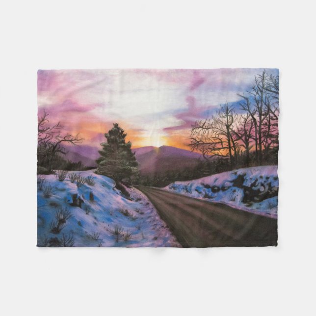 Sunrise Fleece Blanket (Front (Horizontal))
