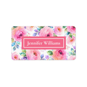Sunrise Floral Boho Custom Name Design Label