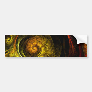 Sunrise Floral Red Abstract Art Bumper Sticker