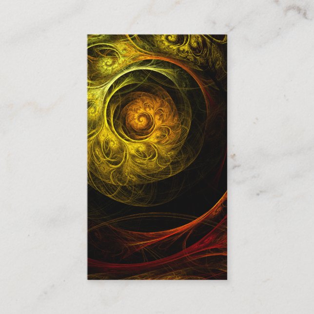 Sunrise Floral Red Abstract Art Business Card (Front)