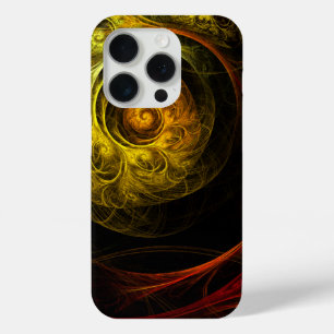 Sunrise Floral Red Abstract Art iPhone 15 Pro Case