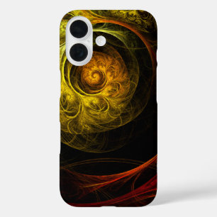 Sunrise Floral Red Abstract Art iPhone 16 Case