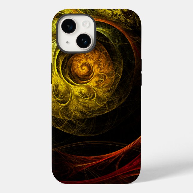 Sunrise Floral Red Abstract Art Case-Mate iPhone Case (Back)