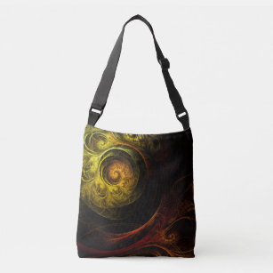 Sunrise Floral Red Abstract Art Cross Body Crossbody Bag