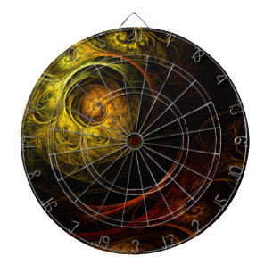 Sunrise Floral Red Abstract Art Dartboard