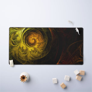 Sunrise Floral Red Abstract Art Desk Mat