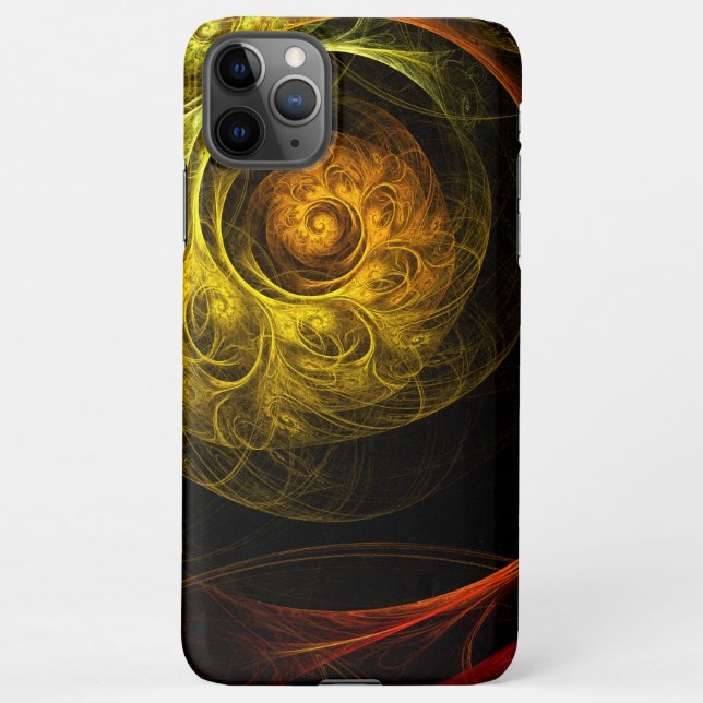Sunrise Floral Red Abstract Art Glossy iPhone Case (Back)