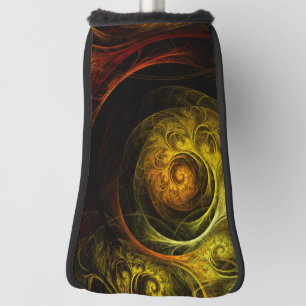 Sunrise Floral Red Abstract Art Golf Head Cover