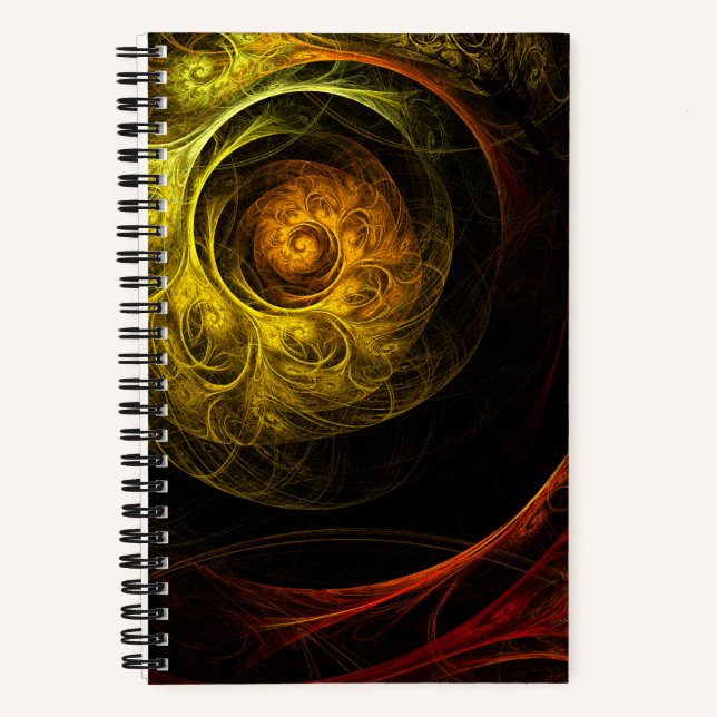 Sunrise Floral Red Abstract Art Notebook (Front)