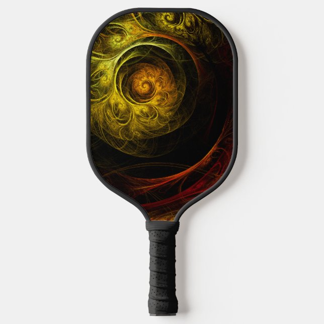 Sunrise Floral Red Abstract Art Pickleball Paddle (Front)