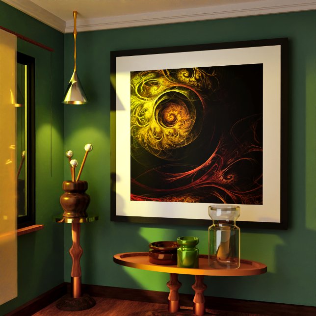 Sunrise Floral Red Abstract Art Poster (Sunrise Floral Red Abstract Art Poster)