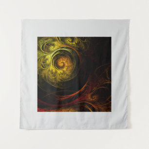 Sunrise Floral Red Abstract Art Tapestry