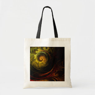Sunrise Floral Red Abstract Art Tote Bag