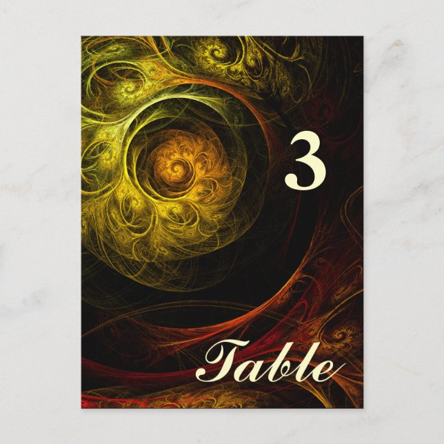 Sunrise Floral Red Table Number Postcard (Front)