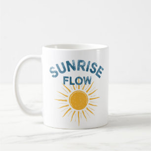 Sunrise Flow Retro Sun Graphic Print Vinyasa Yoga  Coffee Mug