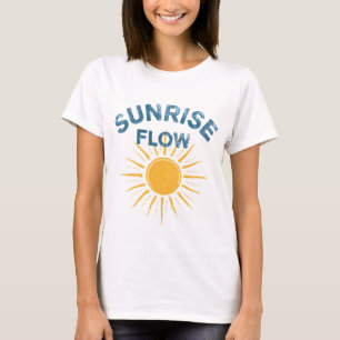 Sunrise Flow Retro Sun Graphic Print Vinyasa Yoga  T-Shirt