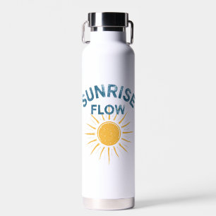 Sunrise Flow Retro Sun Graphic Print Vinyasa Yoga Water Bottle