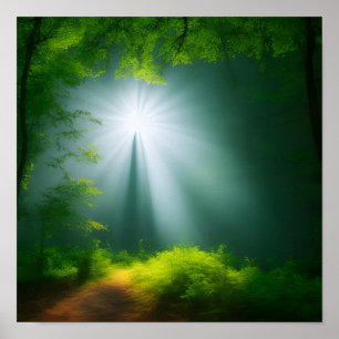 Sunrise Forest Poster