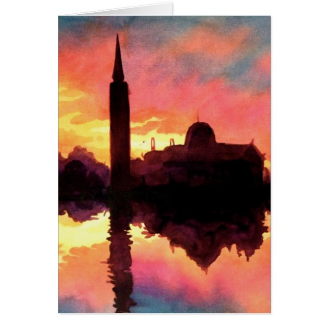 "Sunrise Giudecca" Cityscape Watercolor (Front)