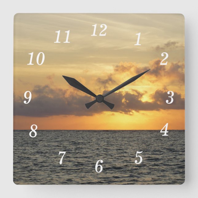 Sunrise Glory Folly Beach Wall Clock (Front)