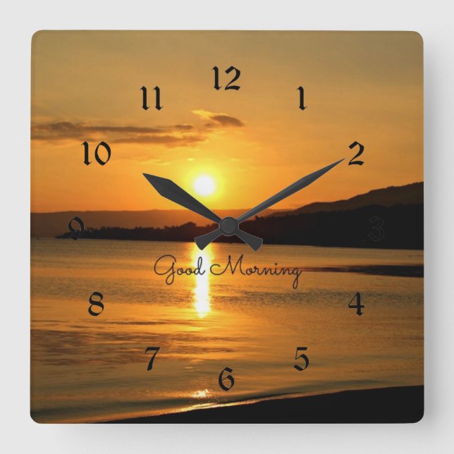 Sunrise - Good Morning Square Wall Clock (Front)