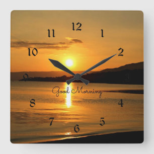 Sunrise - Good Morning Square Wall Clock