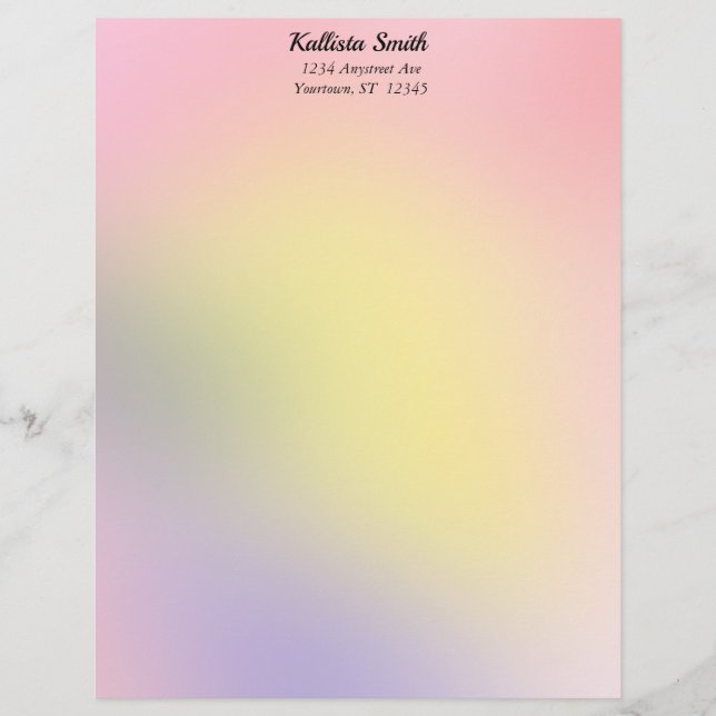 Sunrise Gradient Custom Letterhead (Front)