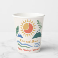 sunrise illustration  “Rise and Shine!” quote  mot