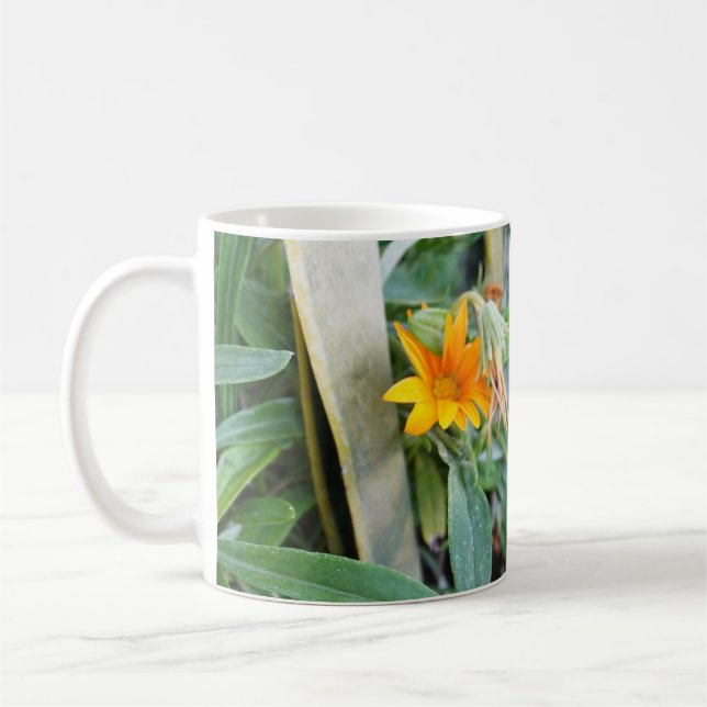 Sunrise in a Pot: Vibrant Bloom Coffee Mug (Left)