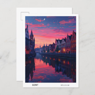 Sunrise in Gent Belgium Travel Postcard